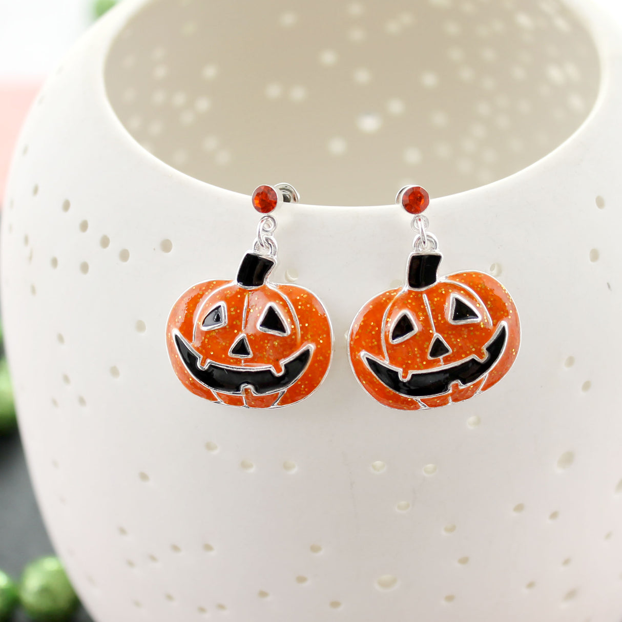 Enamel Jack-O-Lantern Halloween Gift Set