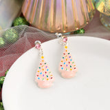 Cotton Candy Vintage Ceramic Tree Earrings