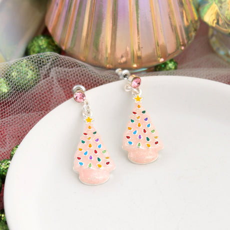 Cotton Candy Vintage Ceramic Tree Earrings