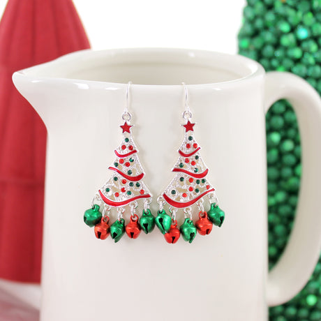 Jingle Bell Crystal Tree Earrings