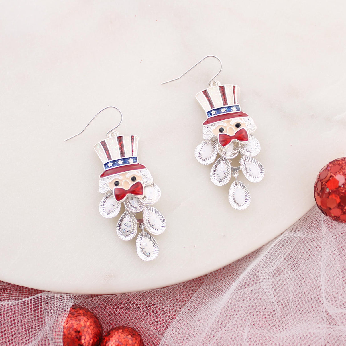 Dangle Beard Uncle Sam Earrings