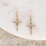 Crystal Infinity Cross Earrings