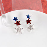 Red, White, & Blue Star Earring Crawler
