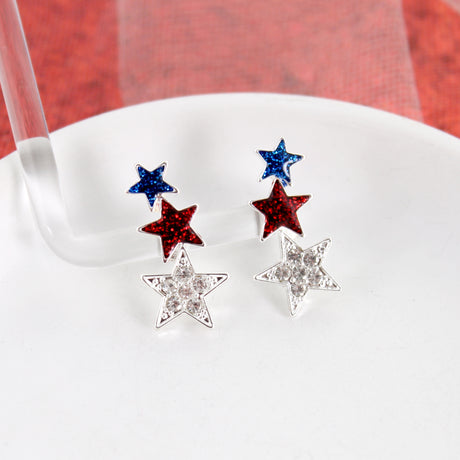 Red, White, & Blue Star Earring Crawler