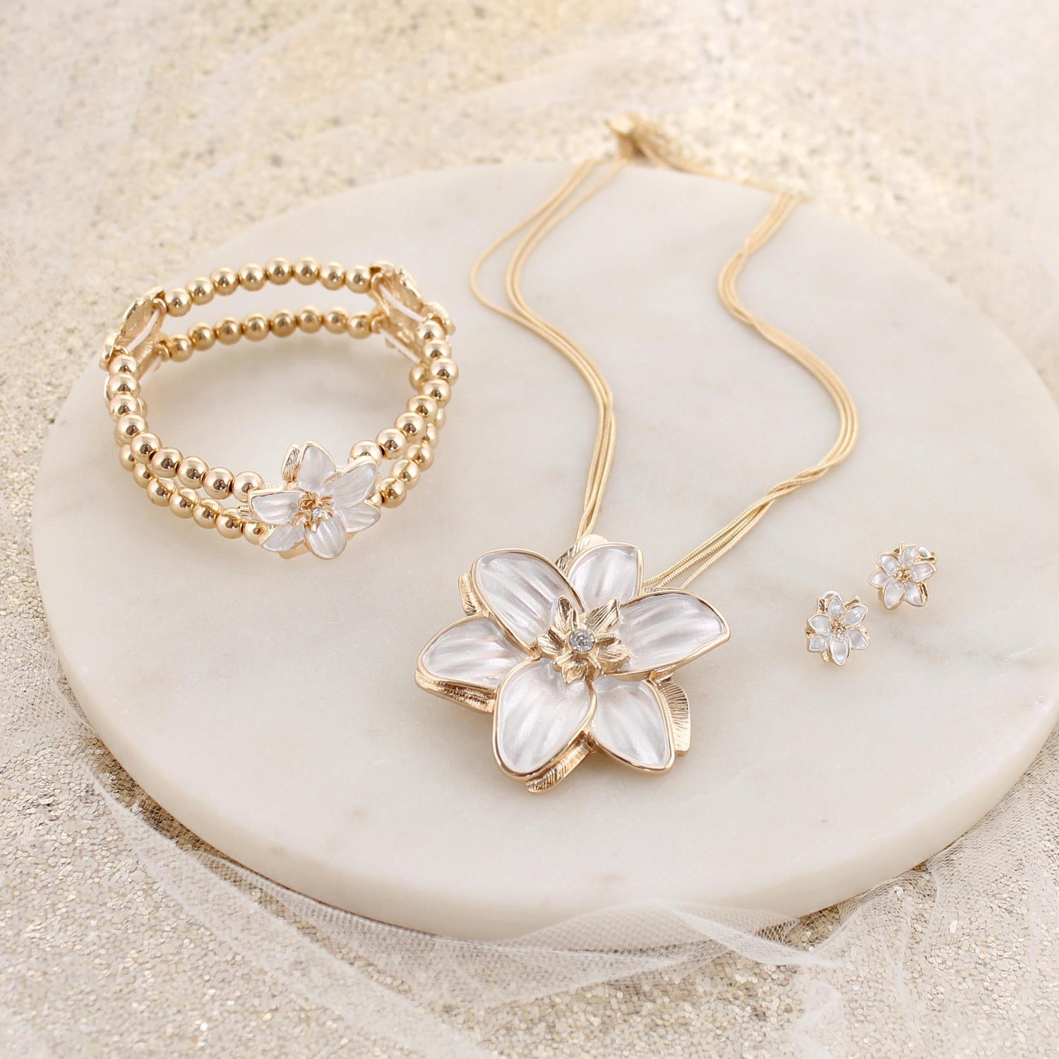 Easter Lily Stretch Bracelet