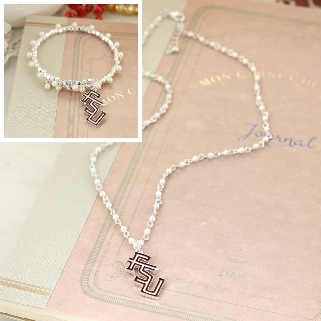Florida State Enamel Logo & Pearl Gift Set