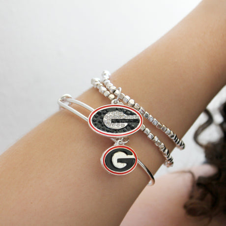 Georgia Crystal Logo Stretch Bracelet