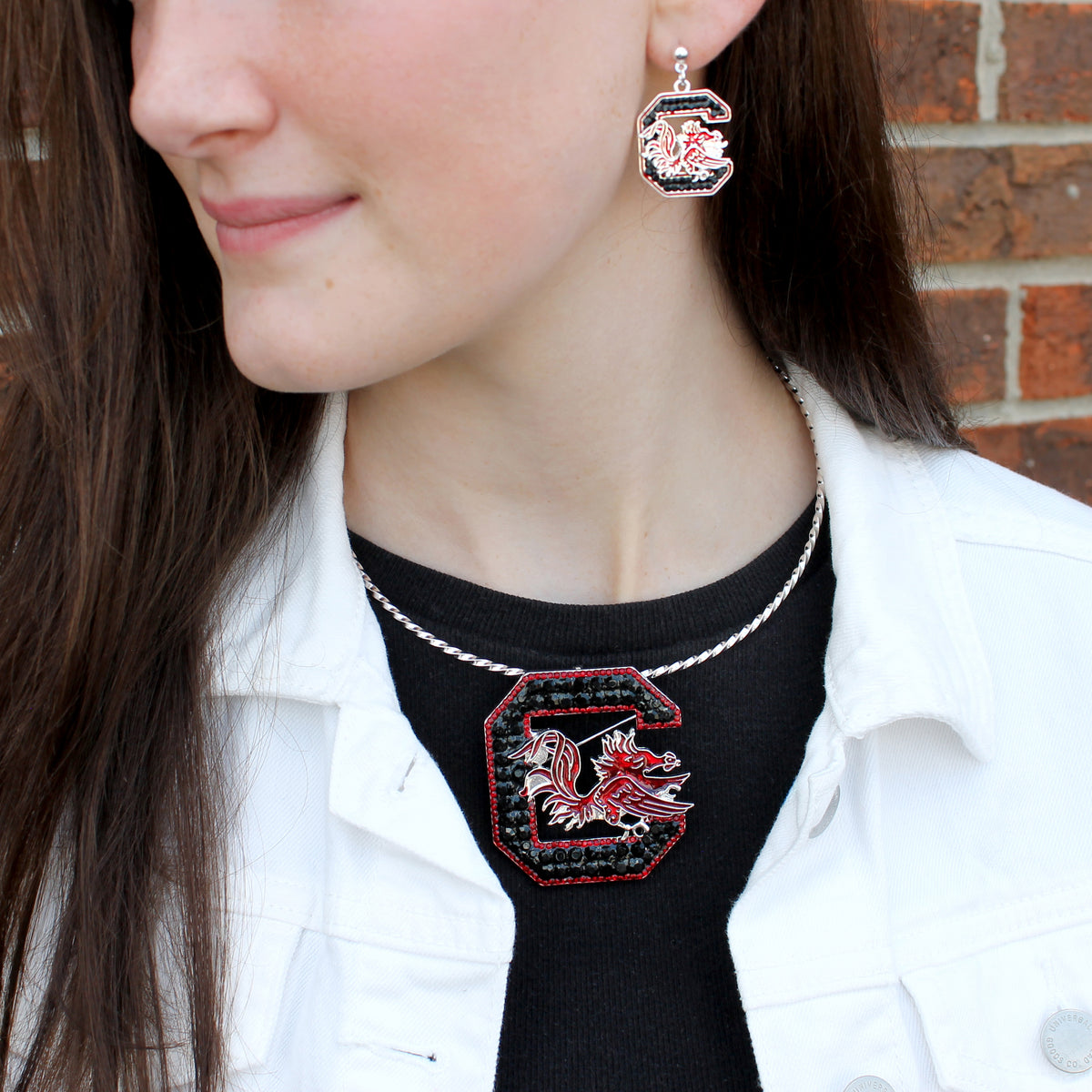 South Carolina Crystal Logo Convertible Pin/Pendant