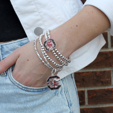 South Carolina Glitter Enamel Stretch Bracelet Set