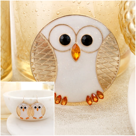 Gold Round Owl Gift Set
