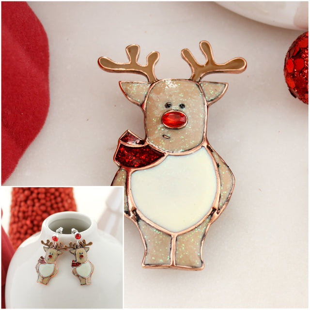 Enamel Reindeer Christmas Gift Set