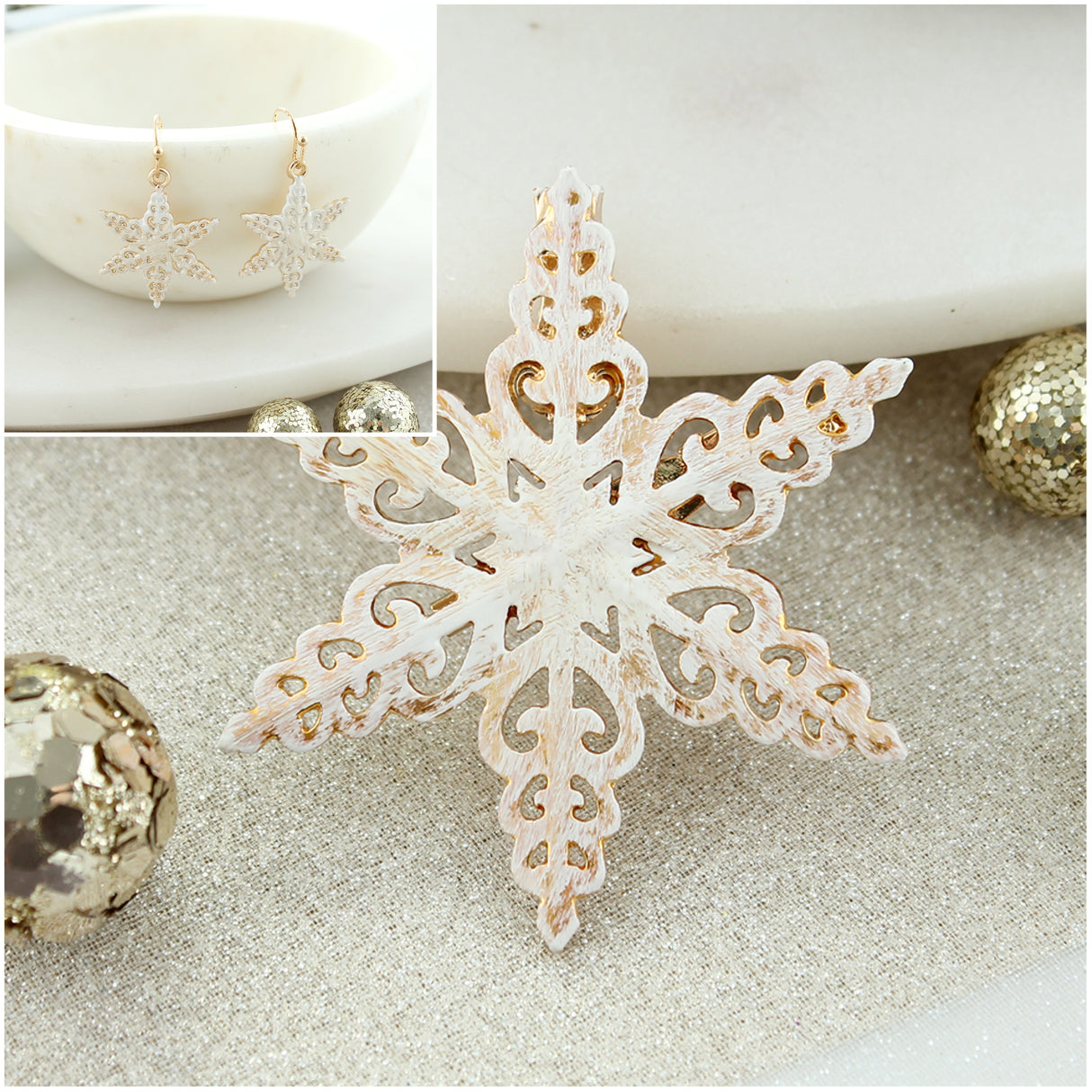 Gold Rustic Snowflake Gift Set