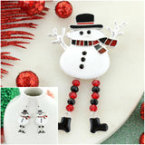Buffalo Check Dangle Leg Snowman Christmas Gift Set
