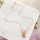 Pink Bow w/ Dangle Heart Valentine’s Day Necklace