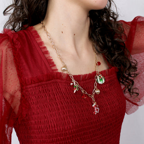 Vintage Christmas Charm Necklace