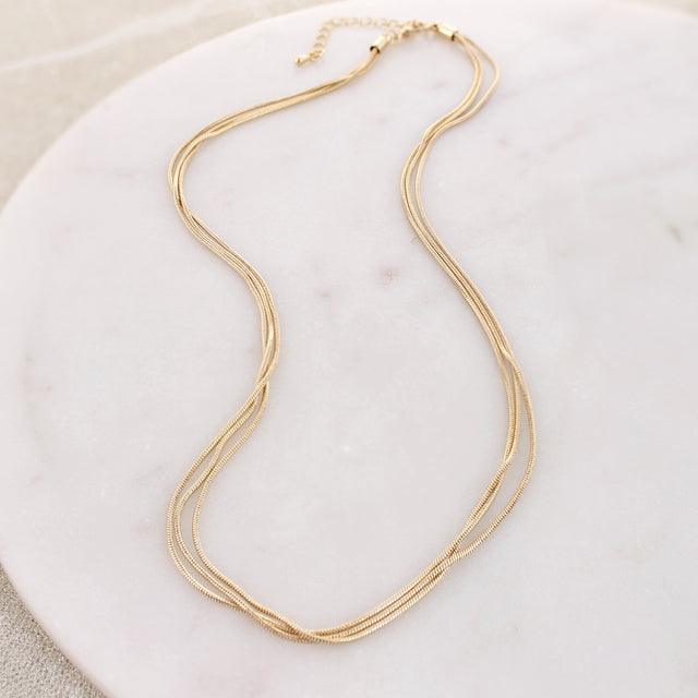 18" Gold 3-Strand Chain Necklace