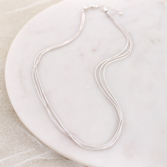 18" Silver 3-Strand Chain Necklace