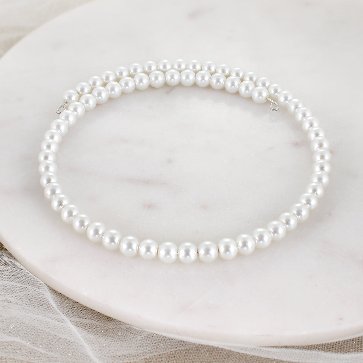 Pearl Bead Wire Wrap Neckwire