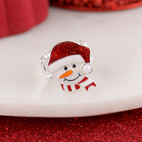 Snowman w/ Santa Hat Stretch Ring