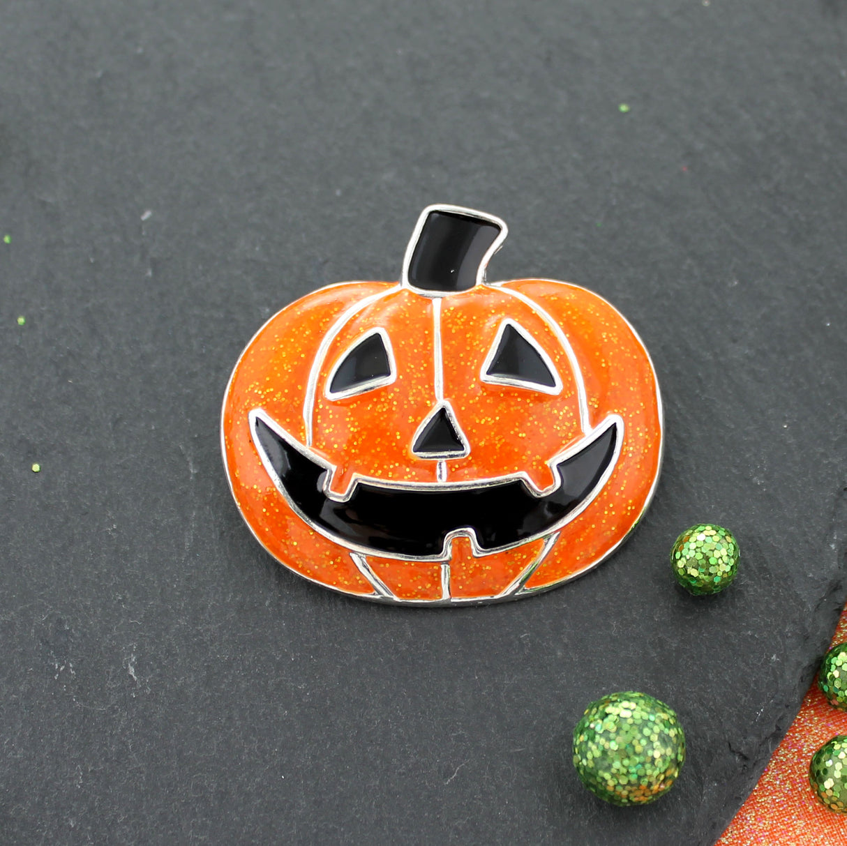 Enamel Jack-O-Lantern Halloween Gift Set