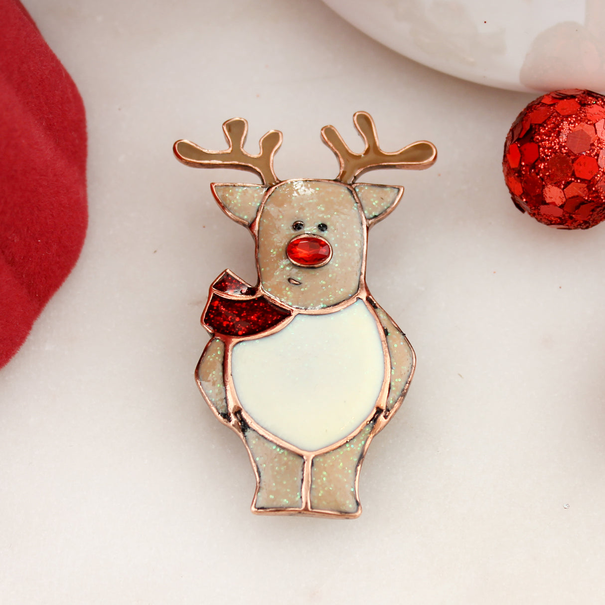 Enamel Reindeer Christmas Gift Set