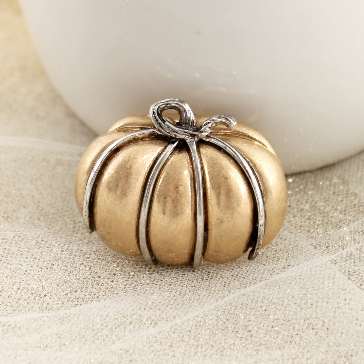 Mixed Metal Pumpkin Pin/Pendant