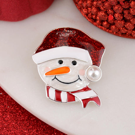 Snowman w/ Santa Hat Pin/Pendant