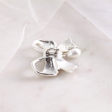 Crystal Bow w/ Dangle Pearl Pendant