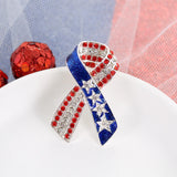 Crystal US Flag Ribbon Pin/Pendant