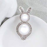 Pearl & Crystal Easter Bunny Pin/Pendant