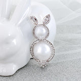 Pearl & Crystal Easter Bunny Pin/Pendant