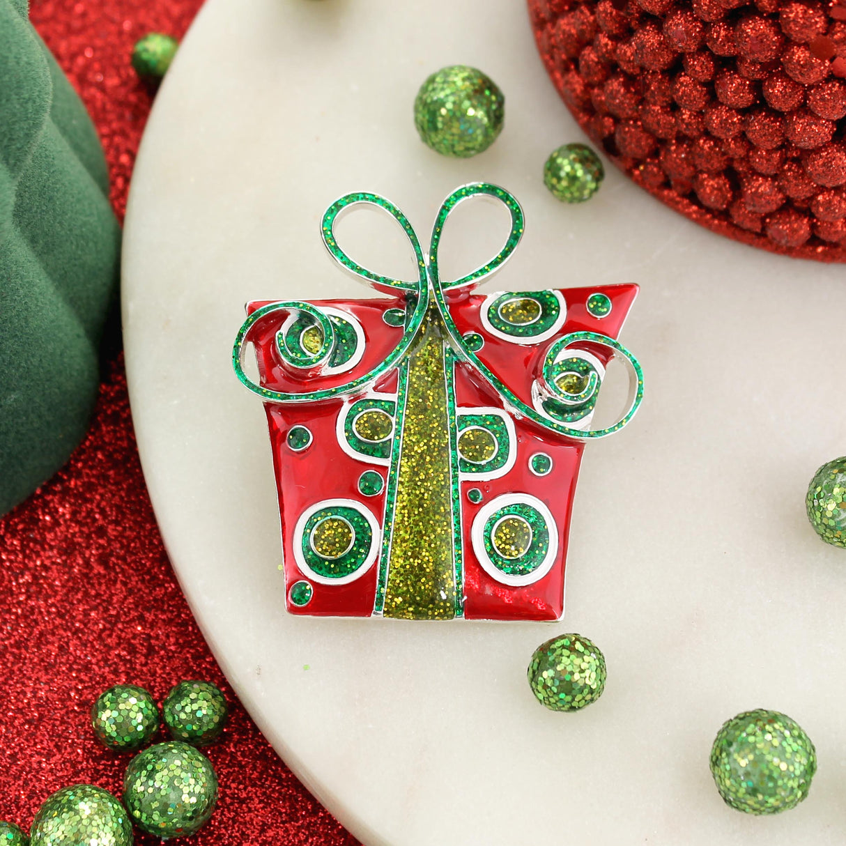 Whimsical Christmas Package Pin/Pendant