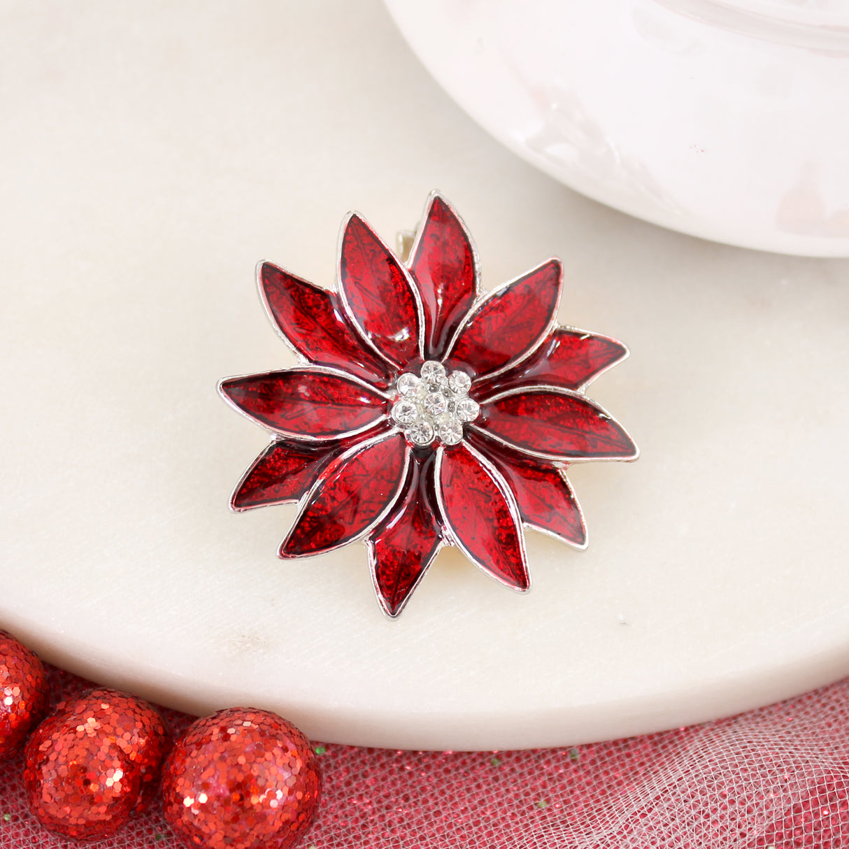 Poinsettia Clip-on Pendant