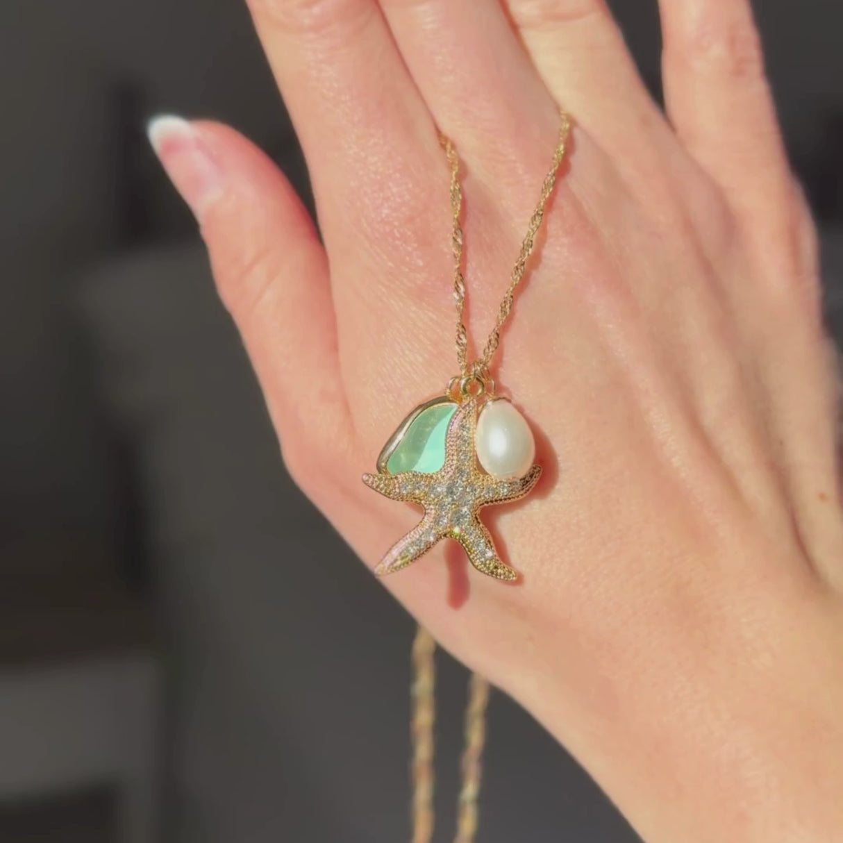 Crystal Starfish Necklace