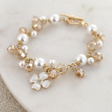 Glitzy Gold Dogwood Toggle Clasp Bracelet