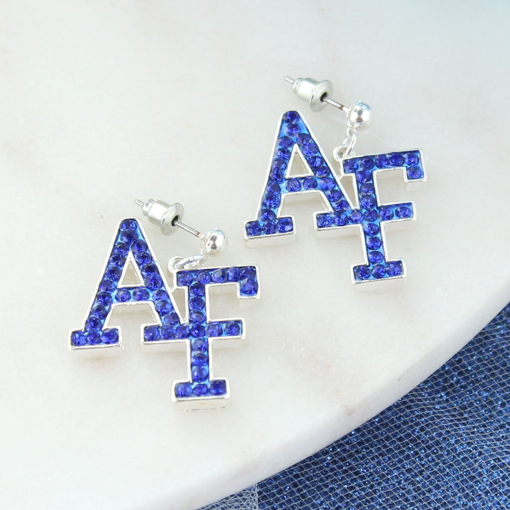 Air Force Crystal Logo Earrings