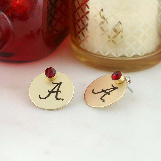 Alabama Logo Gold Disc Earring Jacket