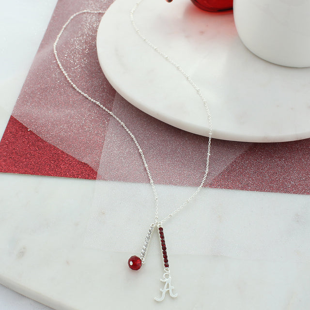 32” Alabama Logo & Crystal Bar Necklace