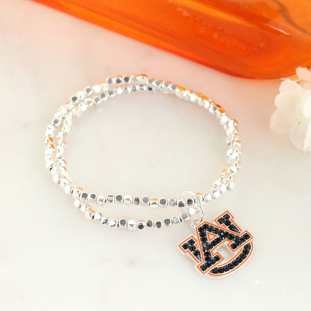 Auburn Crystal Logo Stretch Bracelet