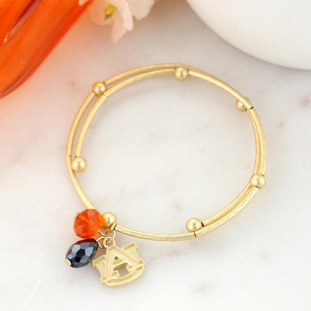 Auburn Matte Gold Logo Bracelet