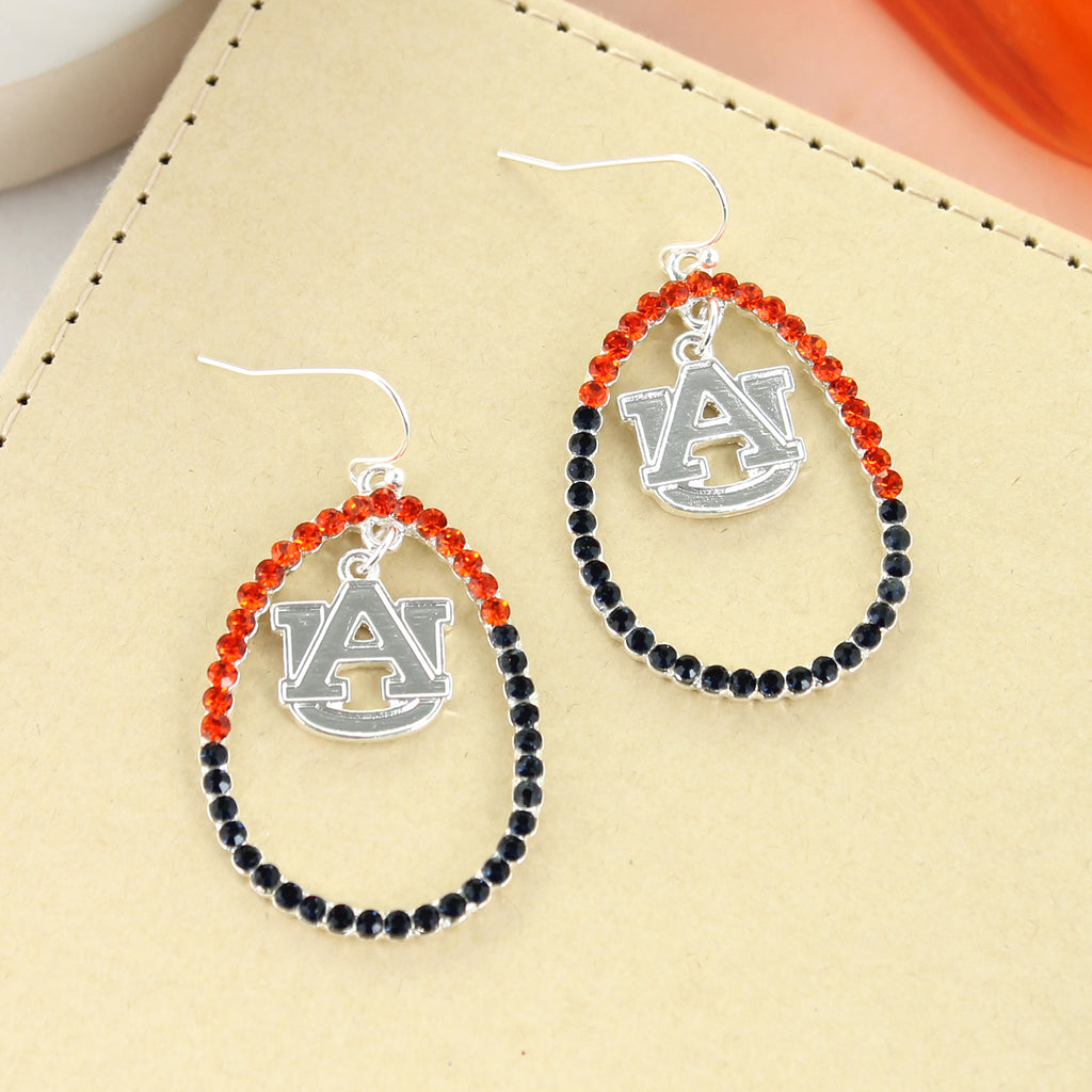 Auburn Crystal Loop Earrings