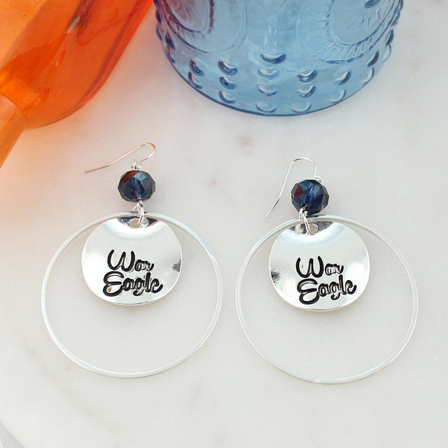 Auburn Slogan Disc Earrings