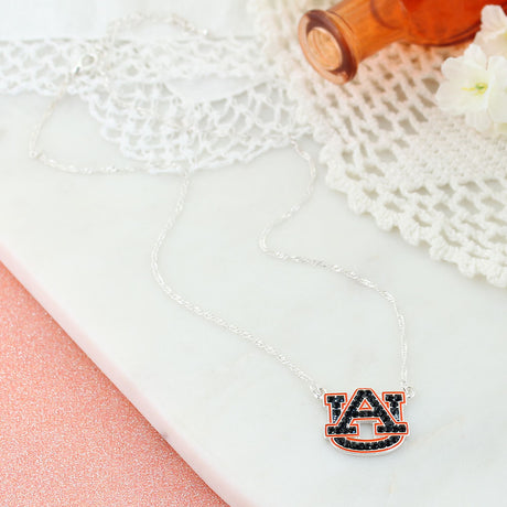 Auburn Crystal Logo Necklace