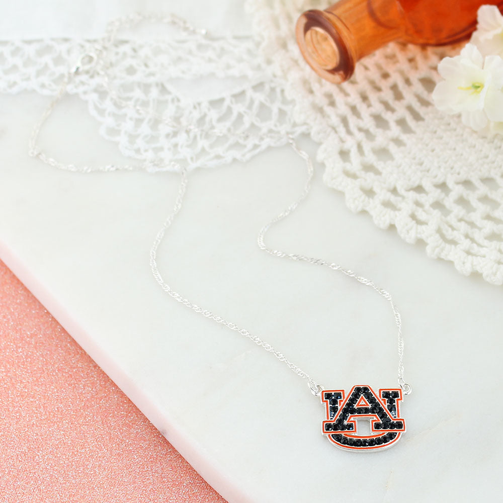 Auburn Crystal Logo Necklace