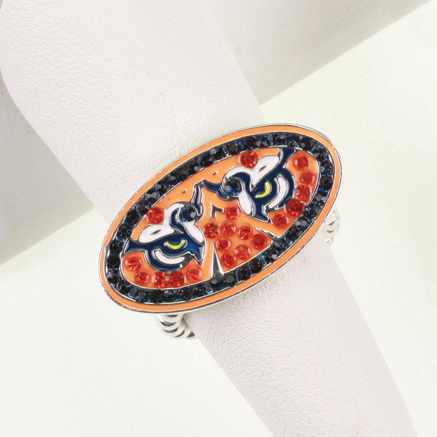 Seasons Jewelry Auburn Crystal Logo Stretch Ring