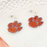 Clemson Crystal Logo Earrings