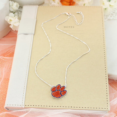 Clemson Crystal Logo Necklace