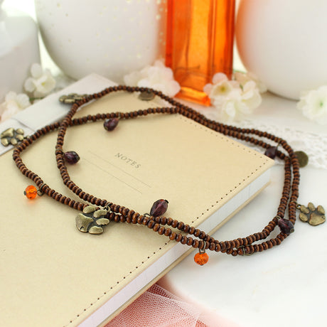 Clemson Wood Bead Stretch Necklace/Bracelet