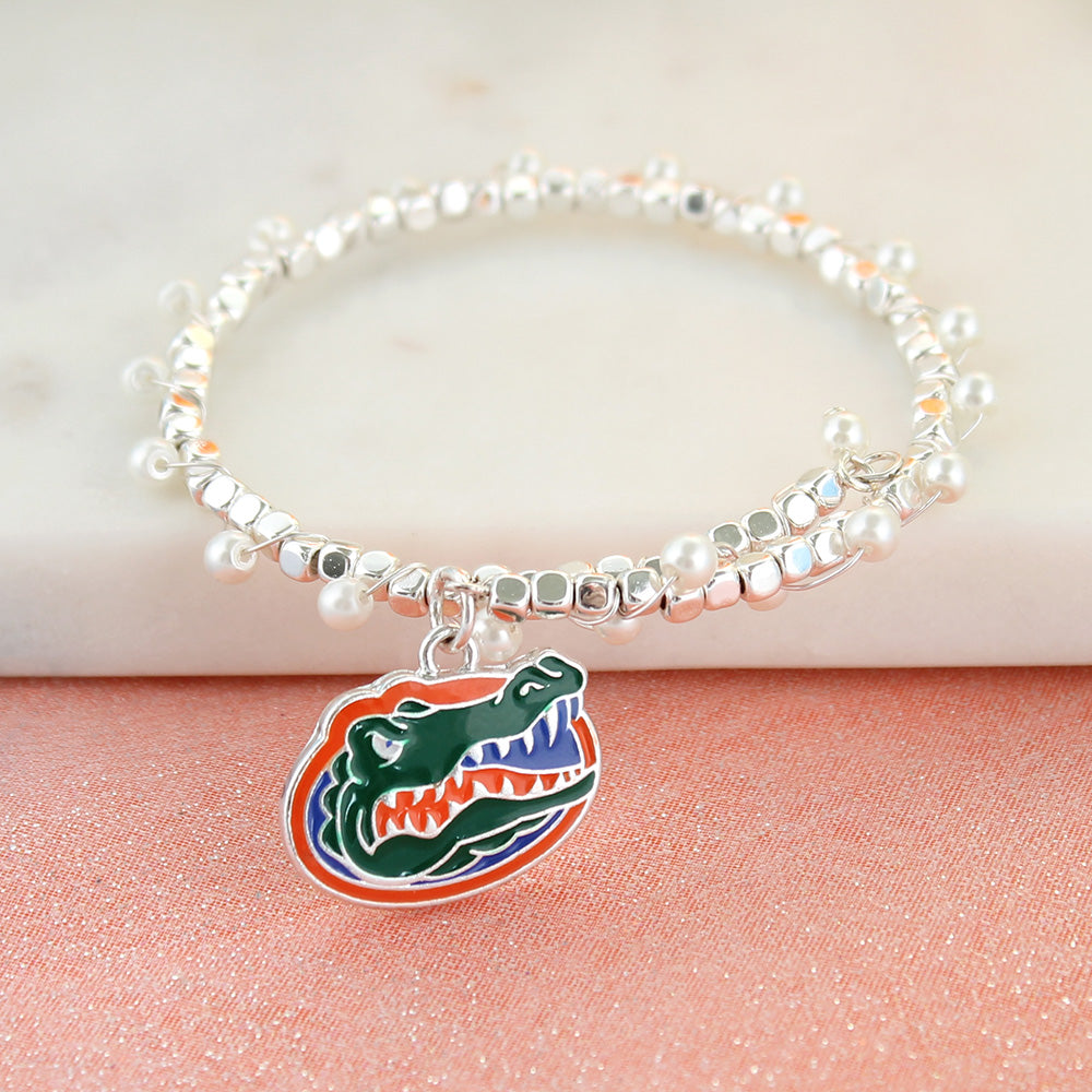 Florida Enamel Logo & Pearl Bracelet