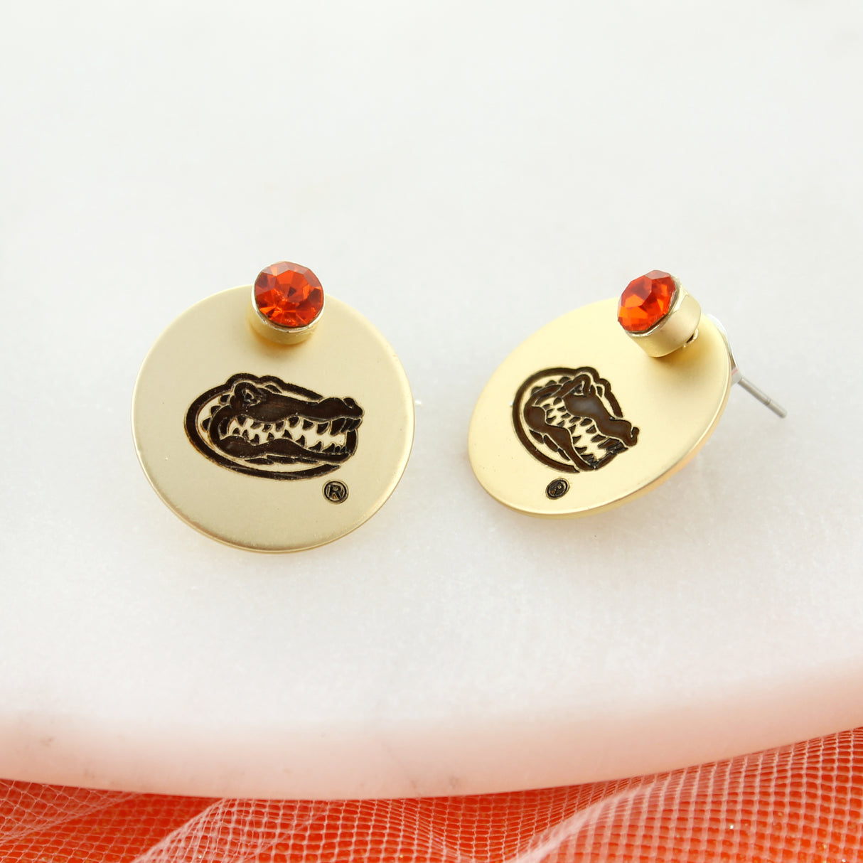 Florida Logo Gold Disc Earring Jacket